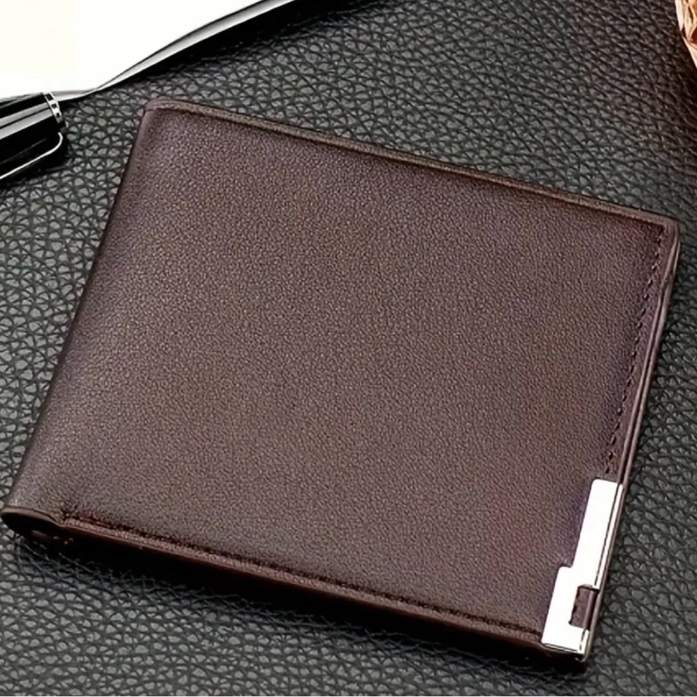 Men’s Brown Leather Ultra-thin Short Wallet